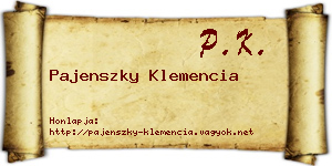 Pajenszky Klemencia névjegykártya